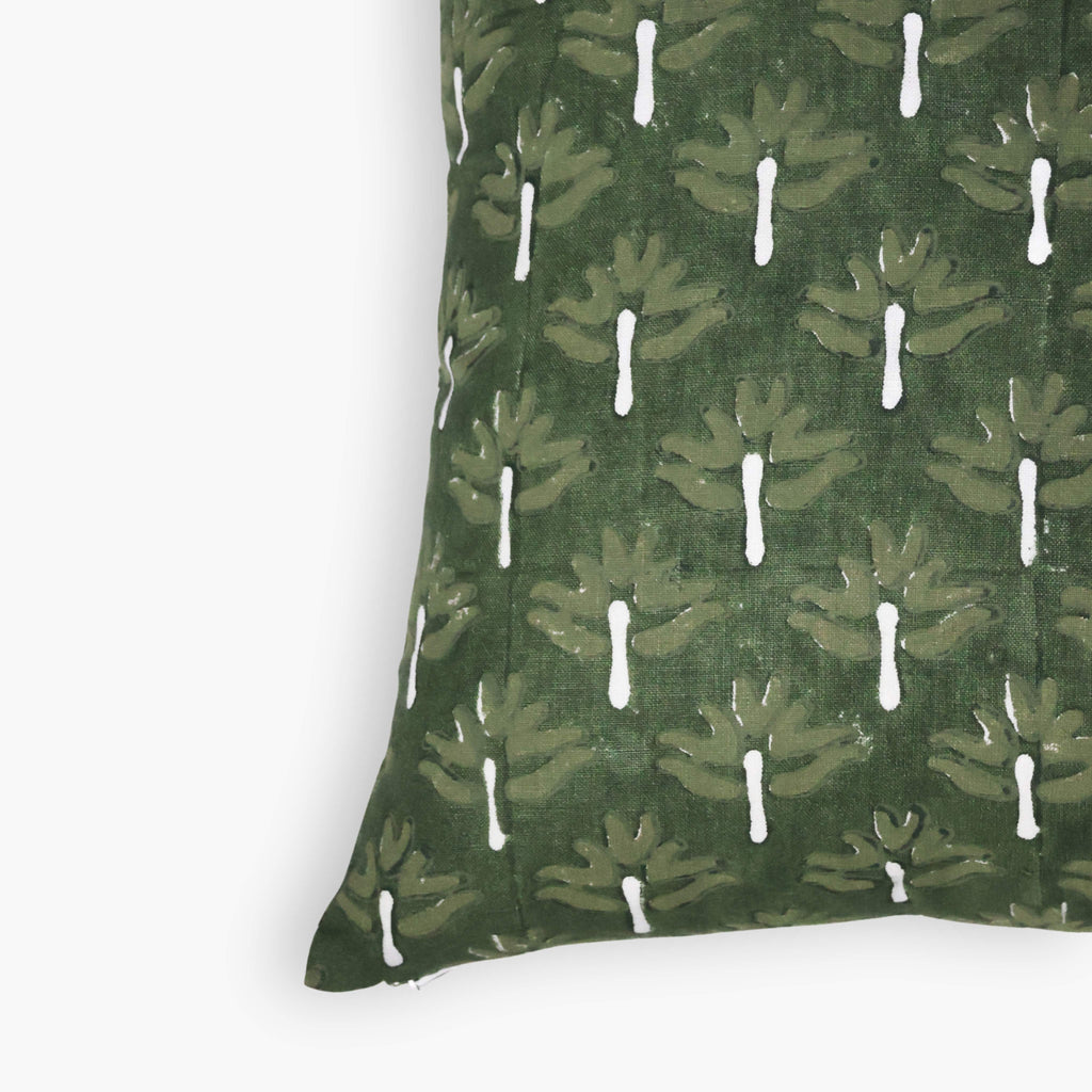 Zeenat Linen Pillow Cover — Chive