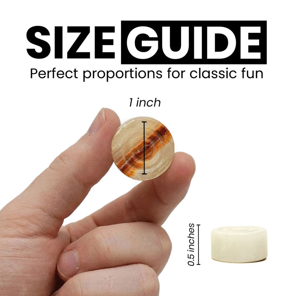 White and Green Onyx Marble Checkers Set - (32 Premium Pieces)