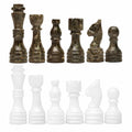 White Grey Marble Chess Pieces 12 to 16 Inches Board - High Quality Handmade (Pieces Only)