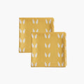 Terra Linen Table Napkins — Mustard & White, Set of 2