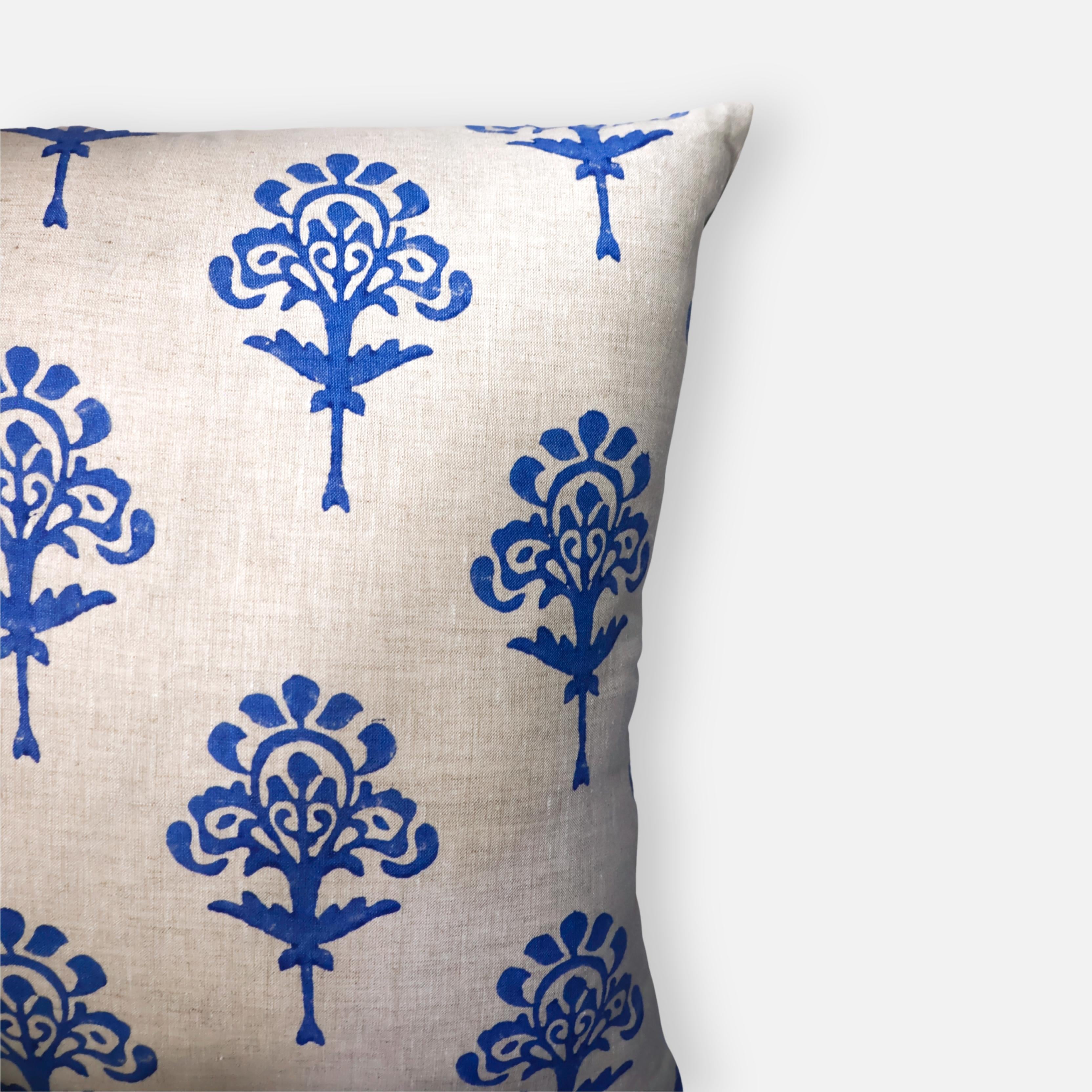 Blue Harmony Linen Pillow Cover