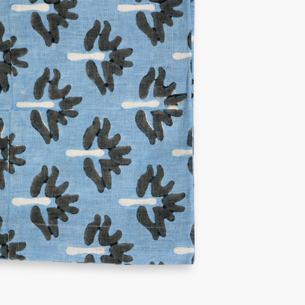 Zeenat Linen Table Runner — Steel Blue