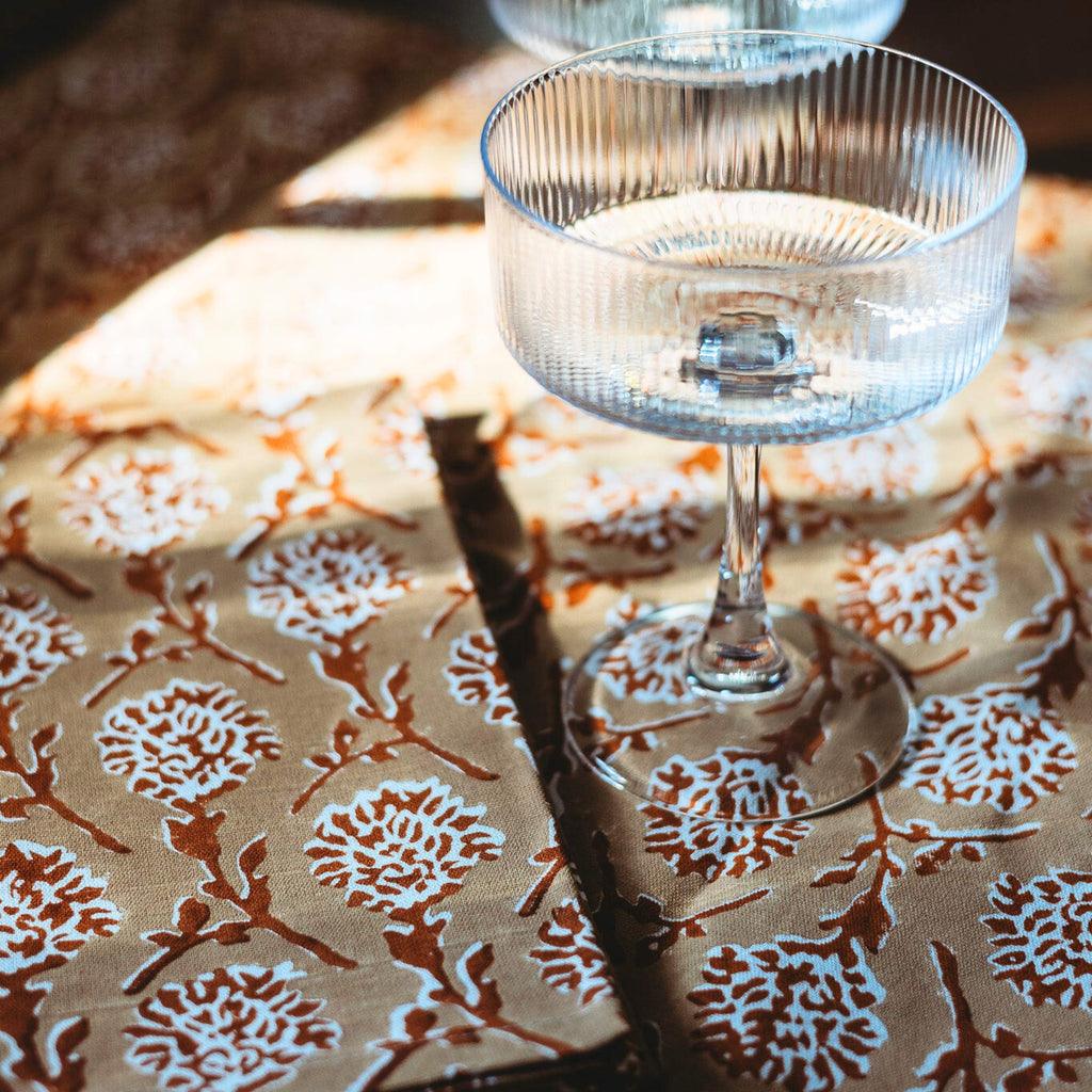Nikhar Linen Table Runner — Chai Brown