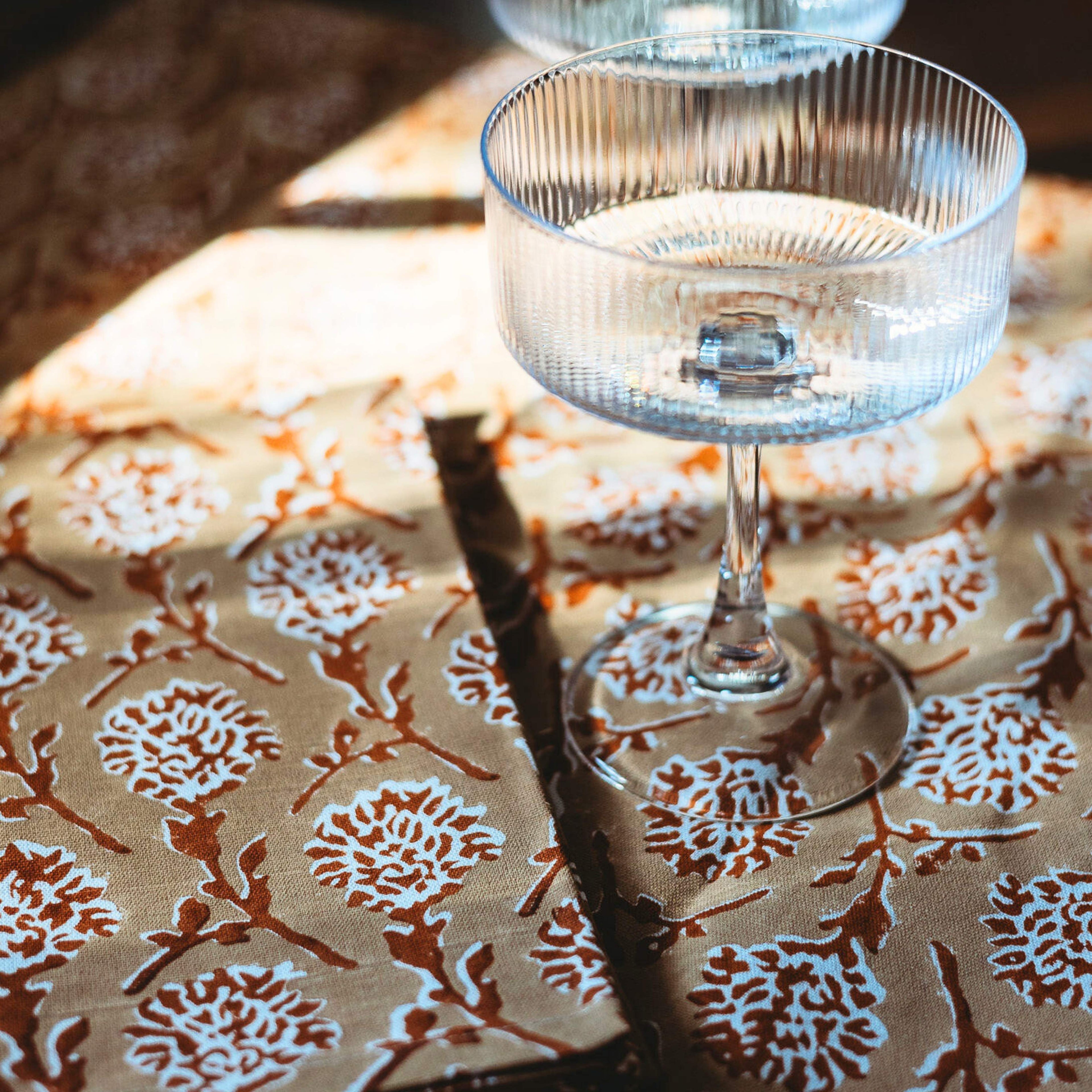 Nikhar Linen Table Runner — Chai Brown