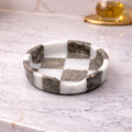 White and Grey Marble Spoon Rest - Checkered Style