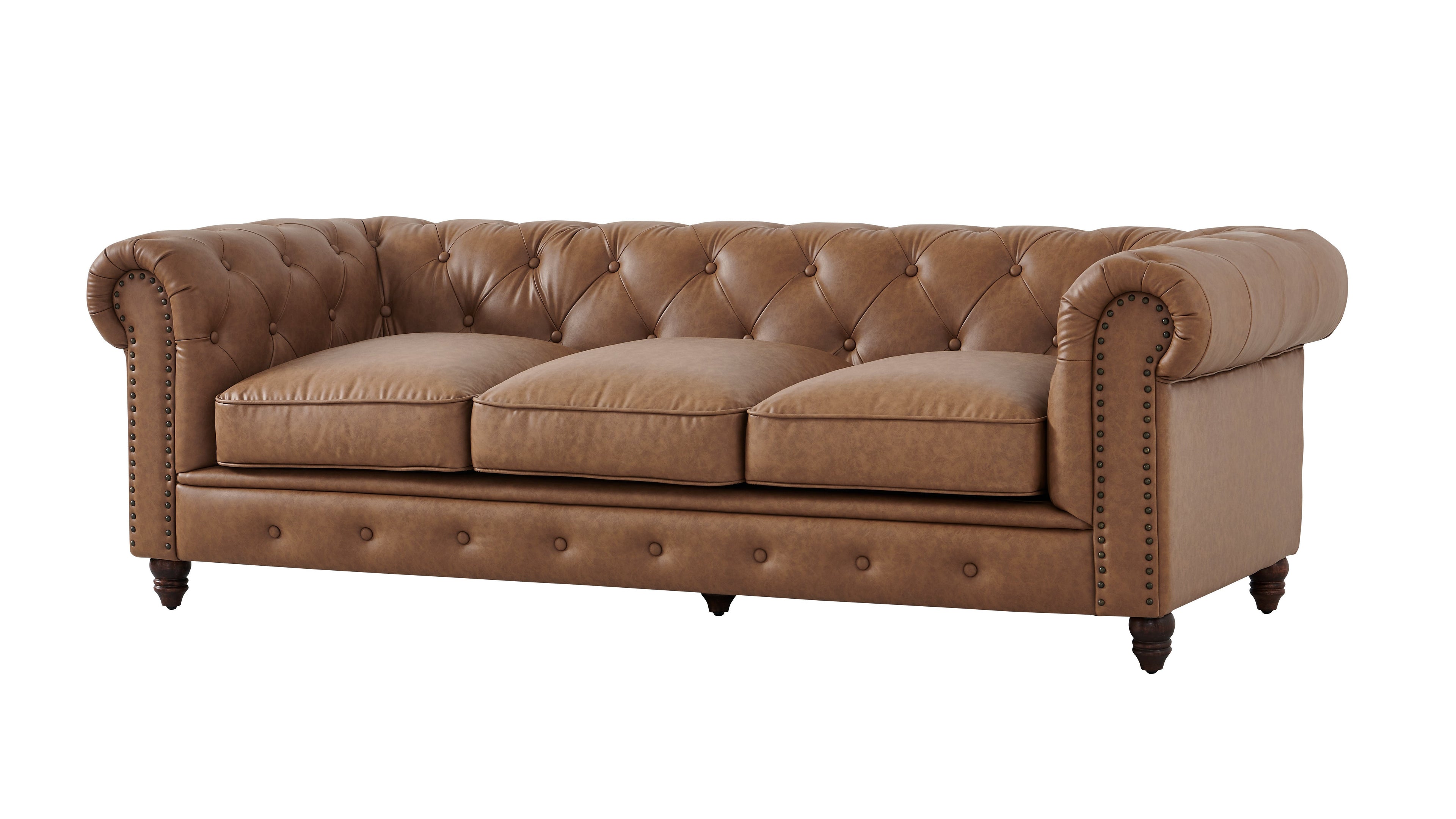 Cornelia Modern Contemporary Eco Leather Sofa - Light Brown