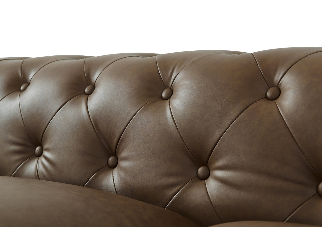 Cornelia Modern Contemporary Eco Leather Sofa - Brown