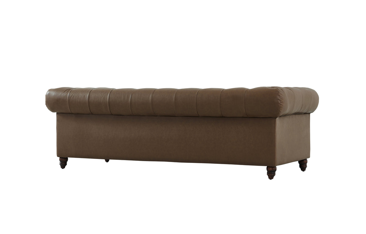 Cornelia Modern Contemporary Eco Leather Sofa - Brown