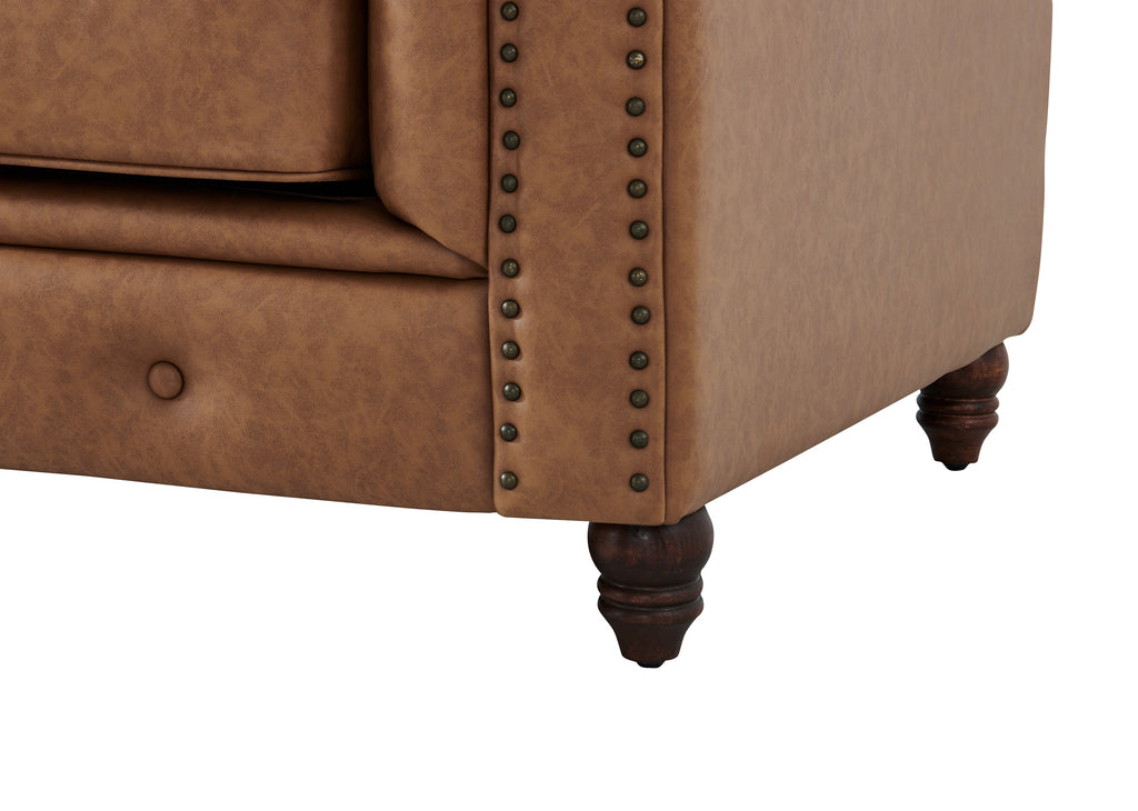 Cornelia Modern Contemporary Eco Leather Sofa - Light Brown