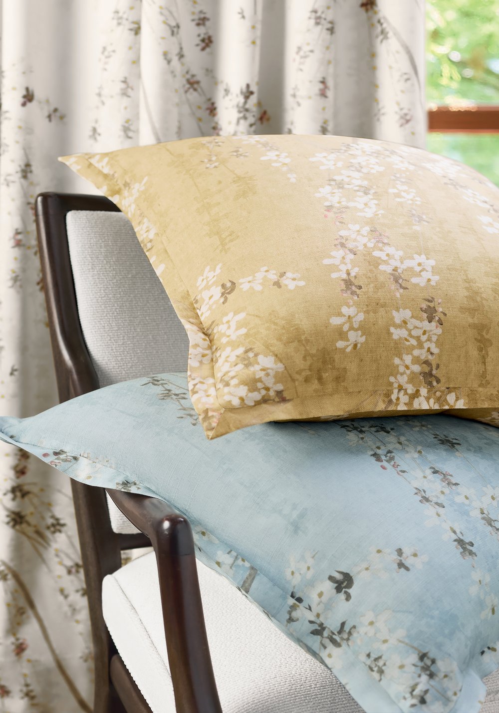 Weeping Blossom Pillow Cover in Gold, Thibaut Pillows