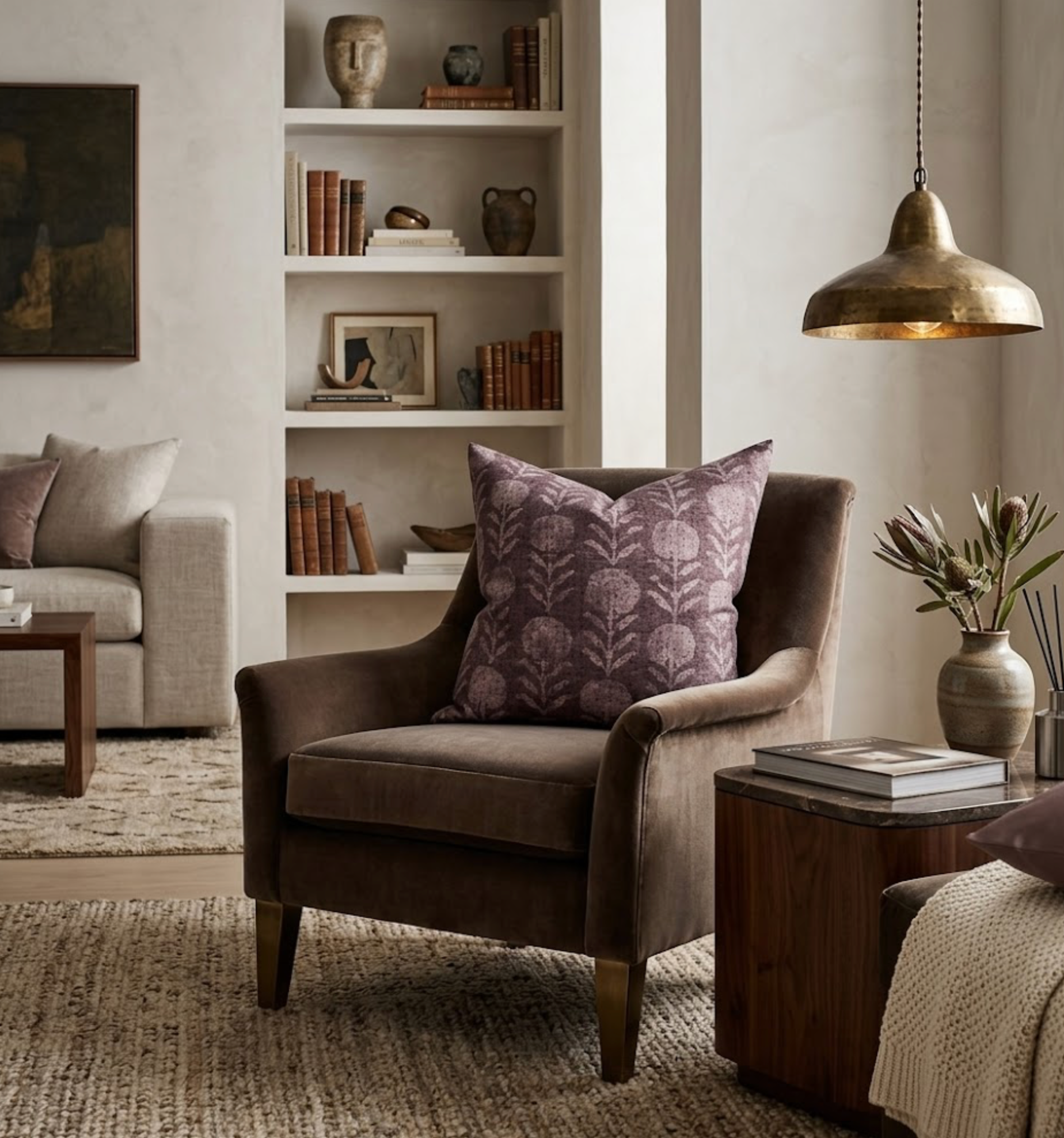 Zinnia Pillow Cover in Berry, McLaurin + Piercy Textiles