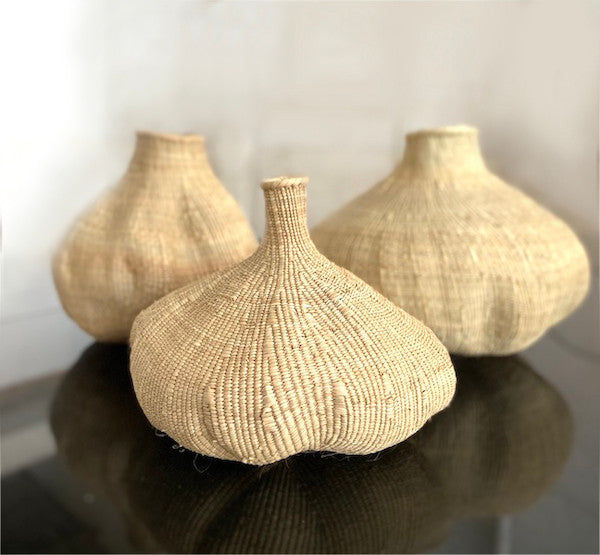 Garlic Tonga Sculptural Basket - Small