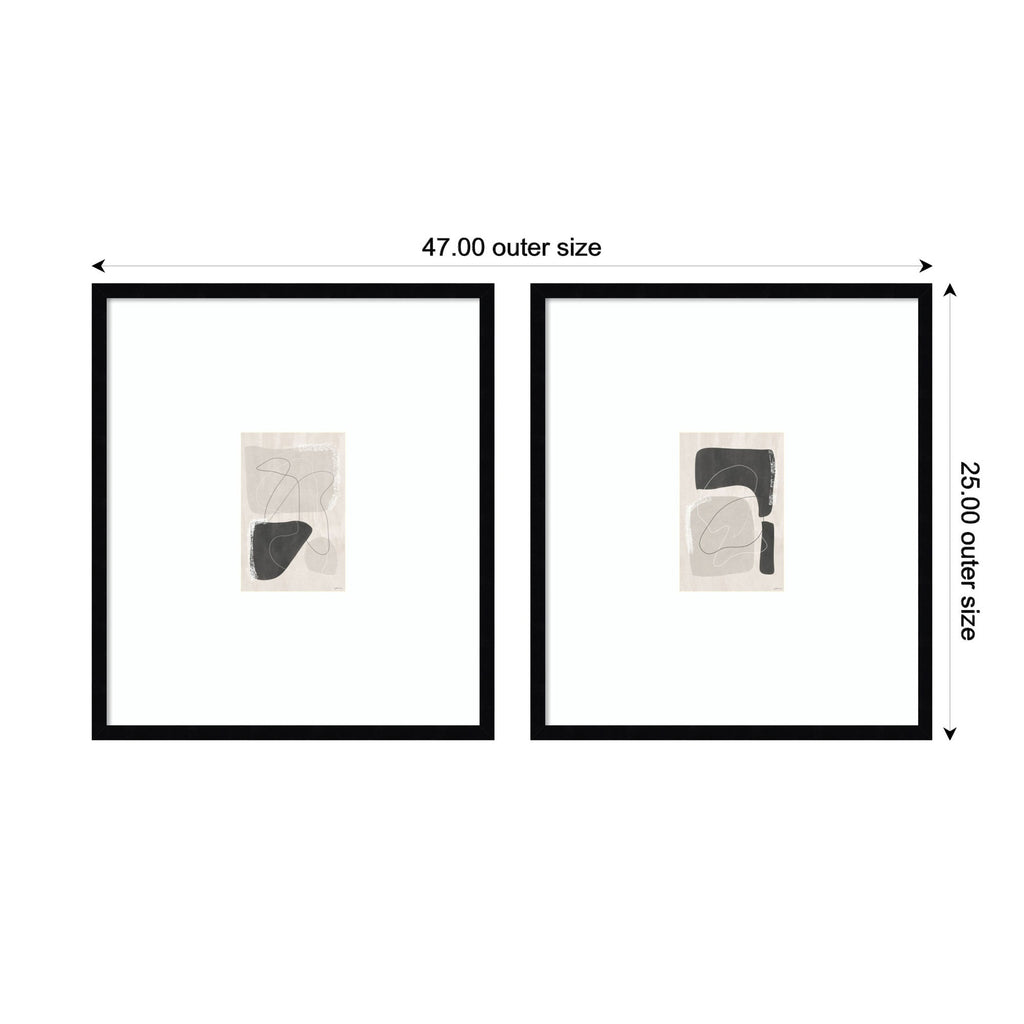 Abstract Shapes 01 & 02 2 Piece Framed Wall Art Print Set by Gabrielly Guedes