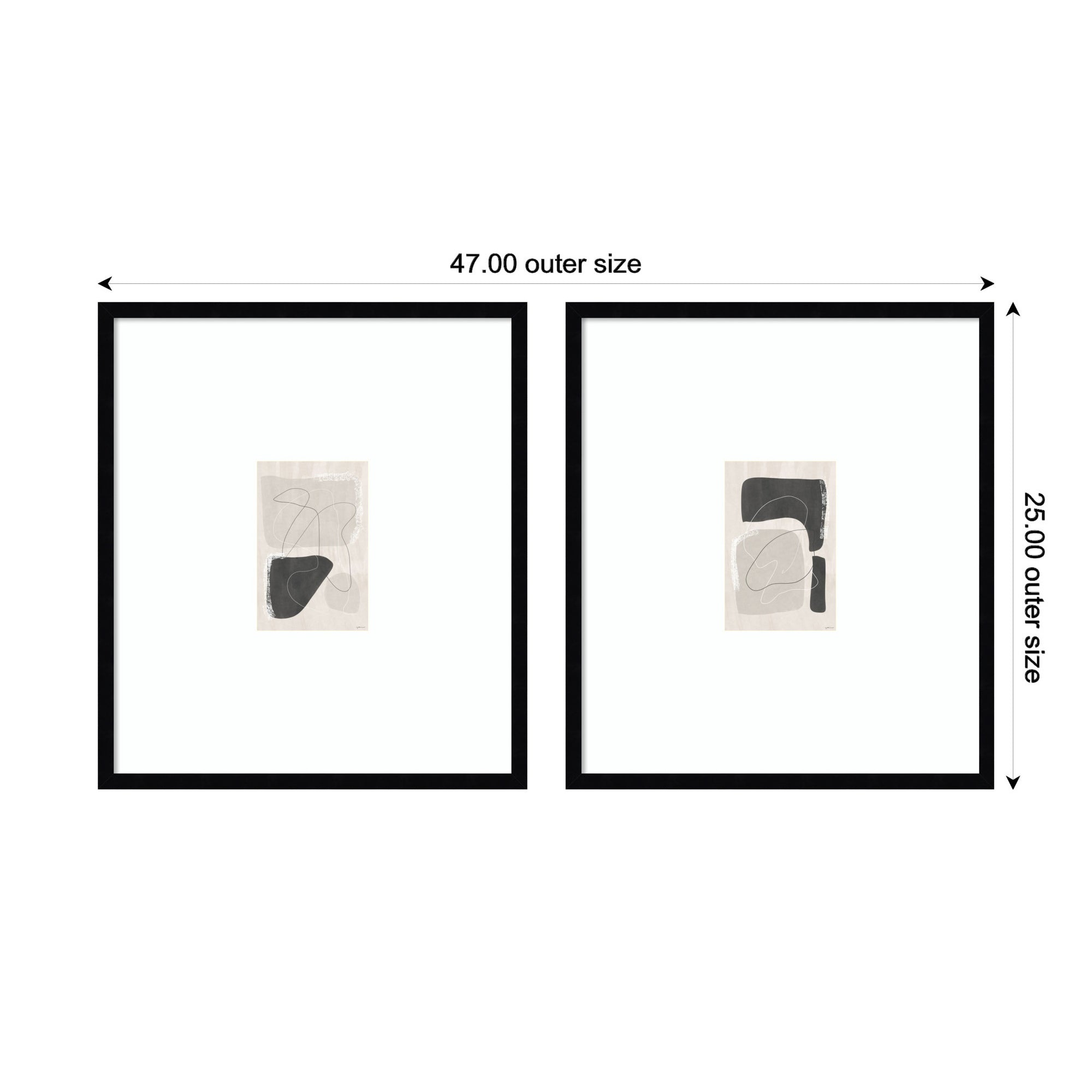 Abstract Shapes 01 & 02 2 Piece Framed Wall Art Print Set by Gabrielly Guedes