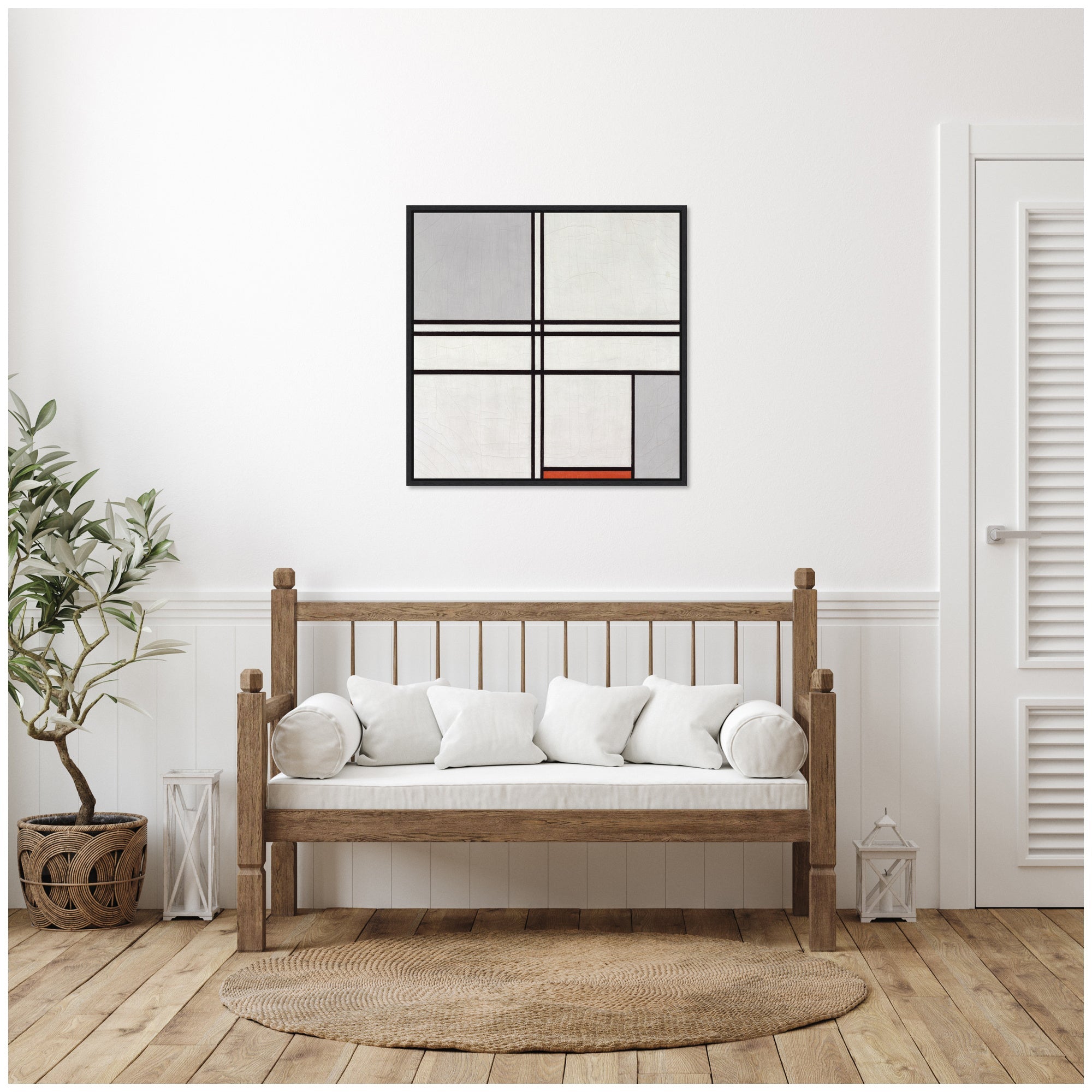 Sylvie Piet Mondrian Composition No 1 Gray Red 1935 Framed Canvas by The Art Institute of Chicago