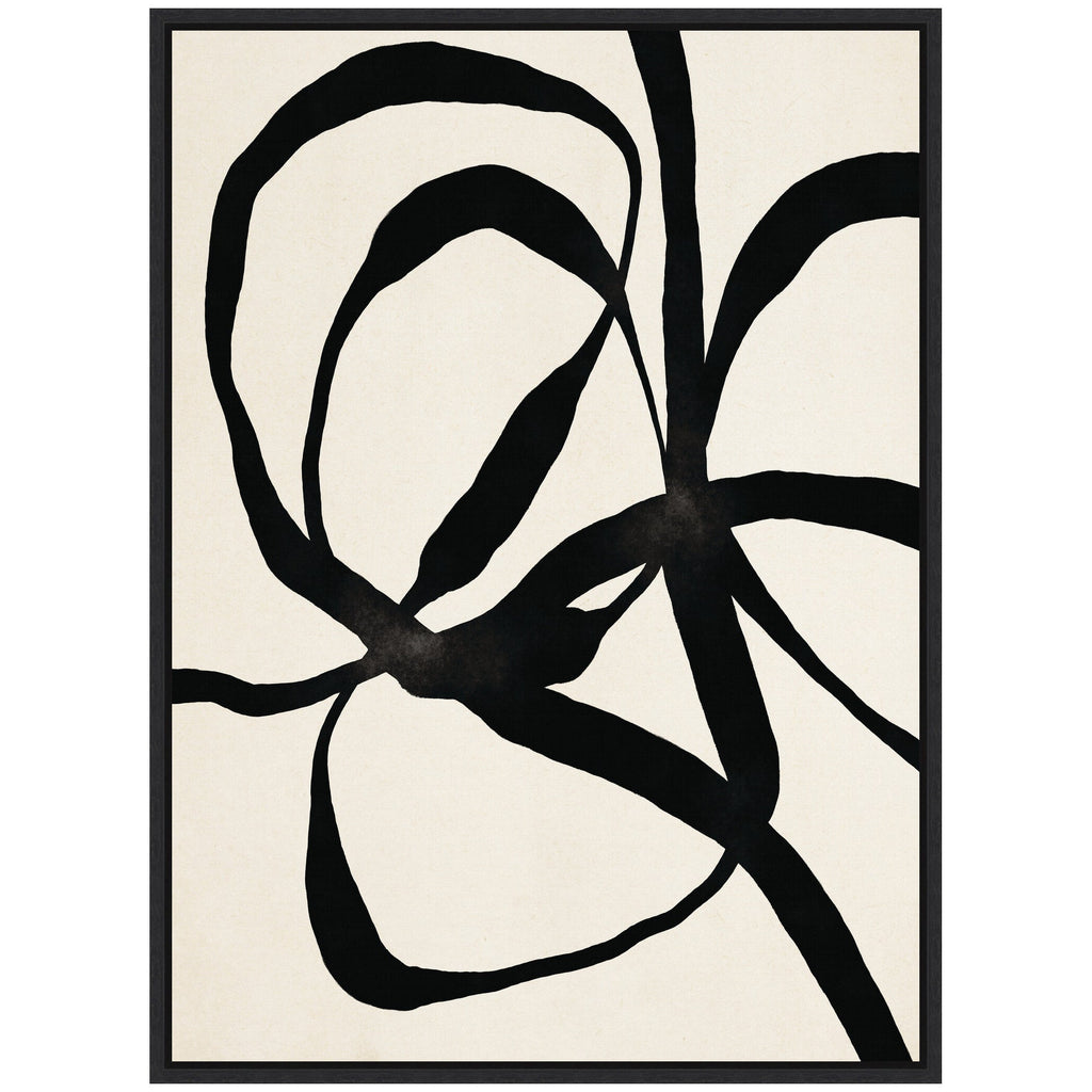 Sylvie Black Twist 1 Framed Canvas by Alicia Bock