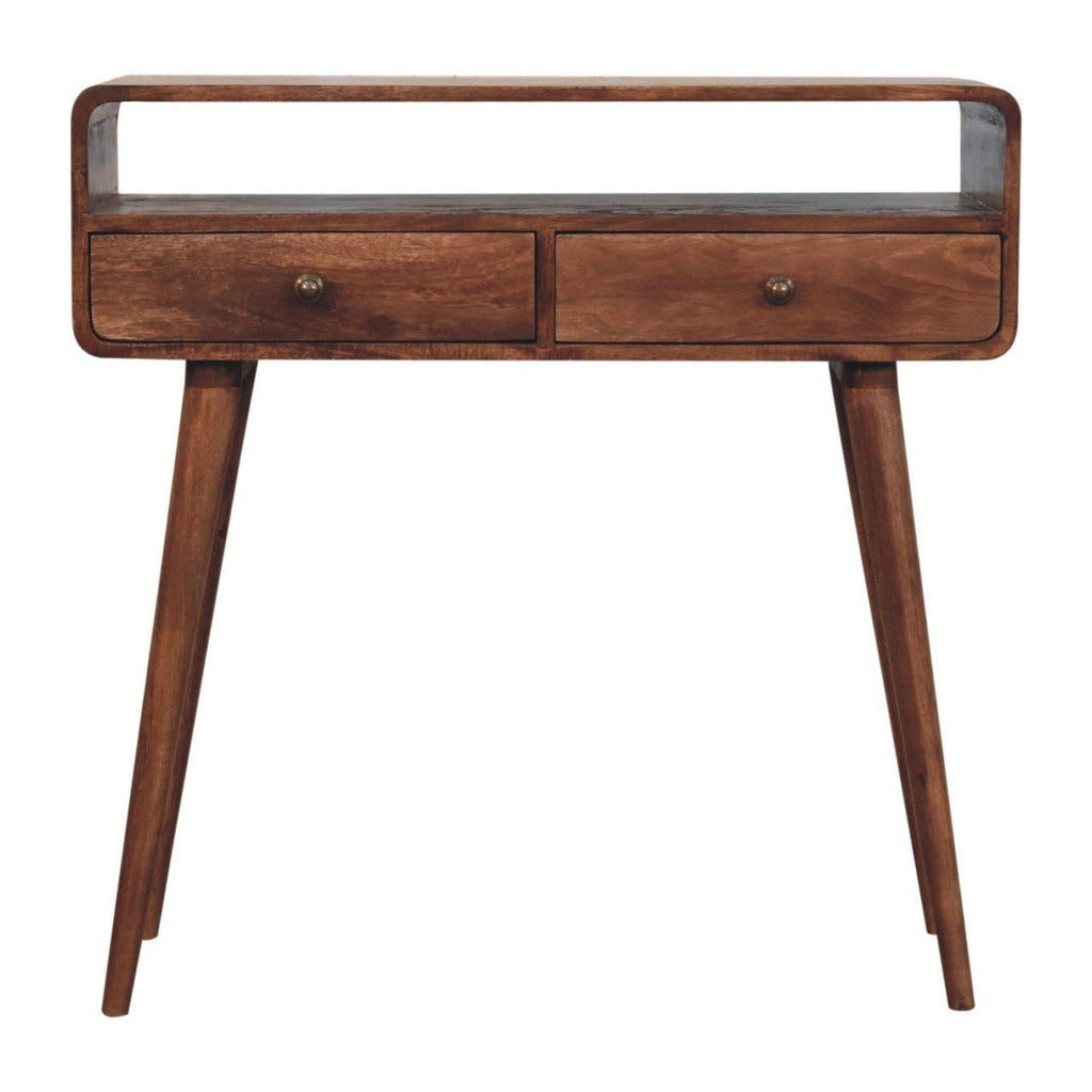 Curved Mango Wood Console Table