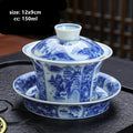 Luxurious 150ml Blue and White Porcelain Gaiwan – Handmade Tea Tureen