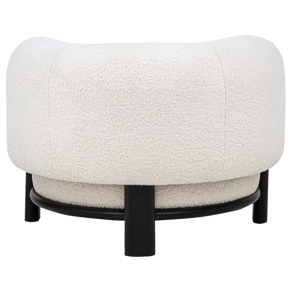 Lawler Bouclé Barrel Accent Chair — Ivory & Black
