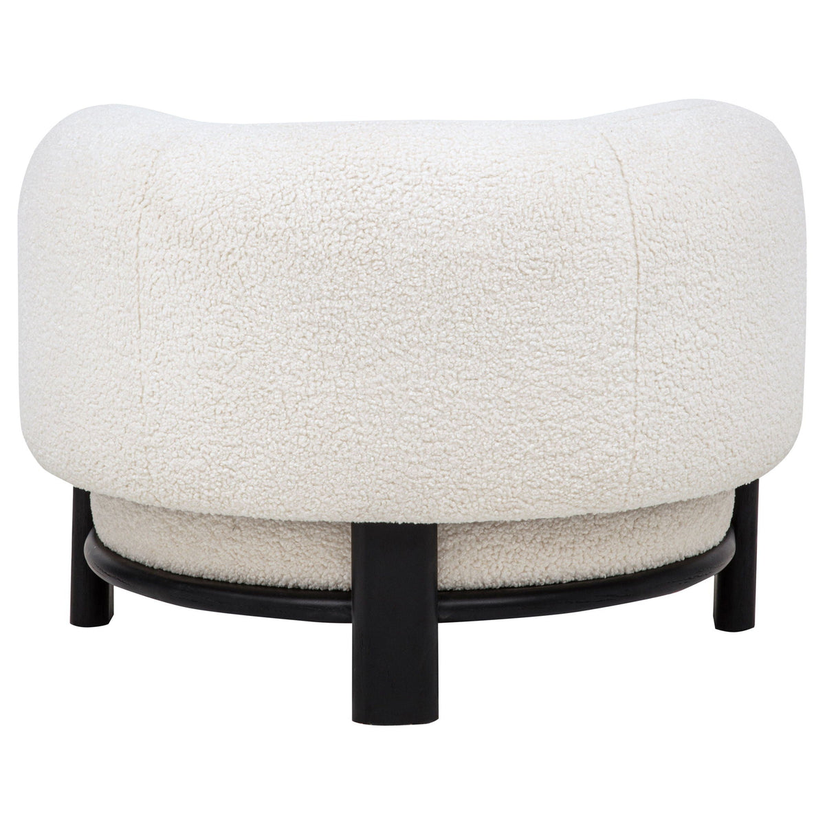 Lawler Bouclé Barrel Accent Chair — Ivory & Black