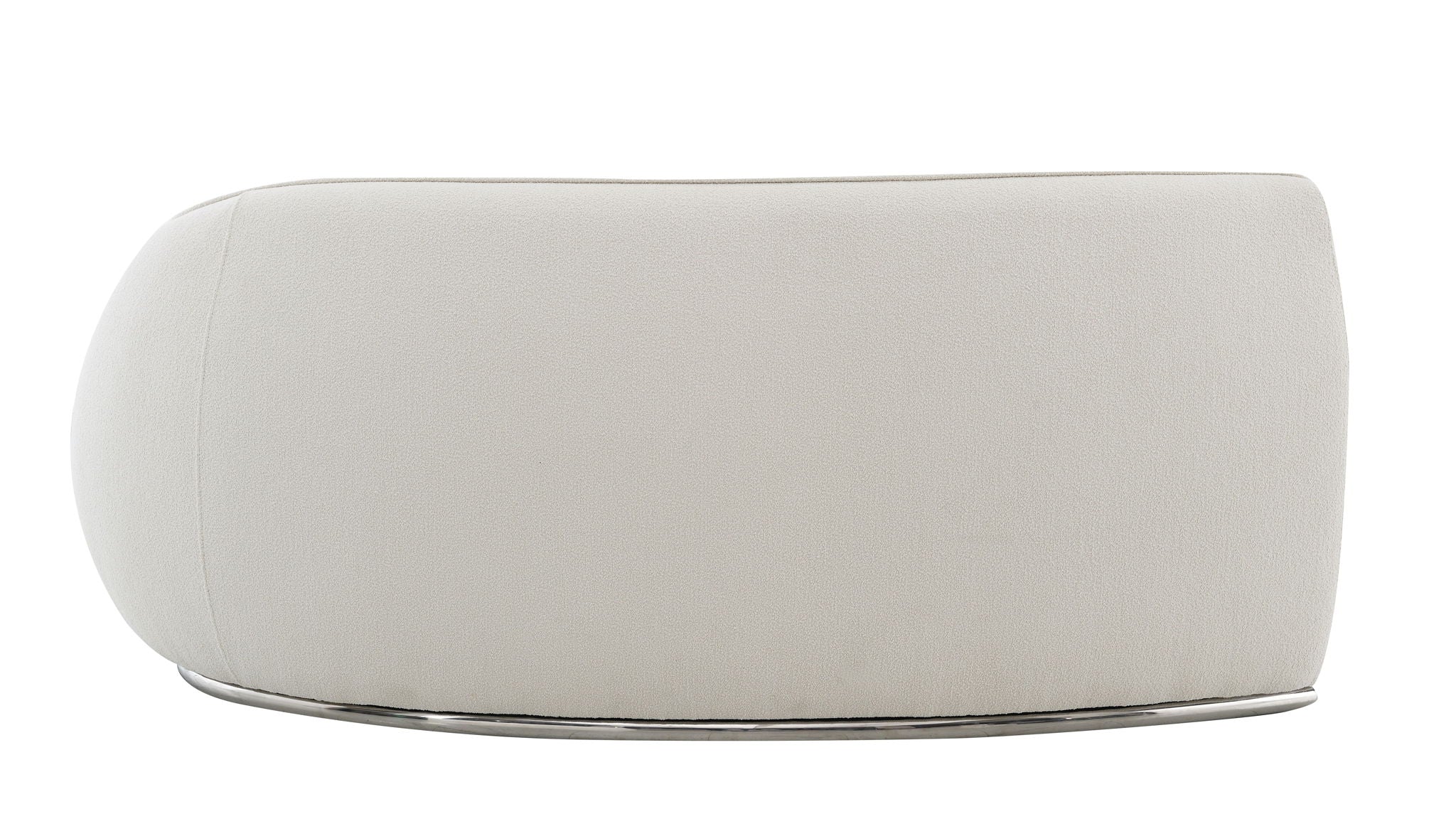 Bouclé Sectional Sofa with Stainless Steel Base — Beige
