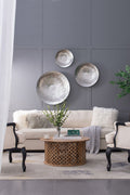 Textured Silver Disc Wall Décor — Set of 3