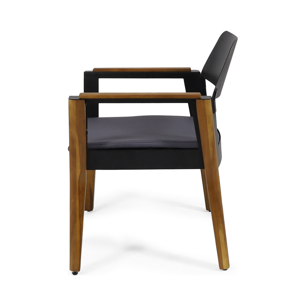 Soho Transitional Style Outdoor Club Chair (Set of 2) with Cushions - Teak