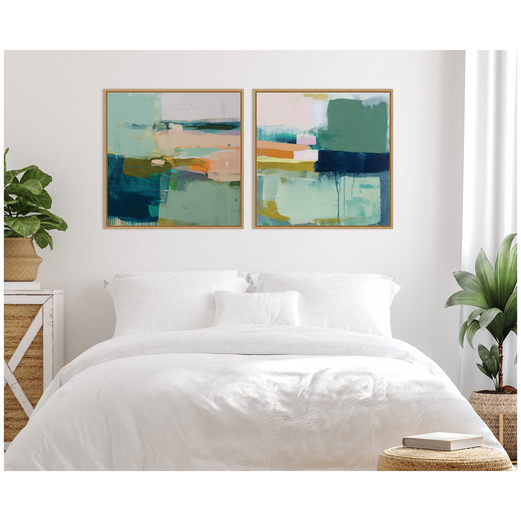 Color Block No. 1 & No. 2 2 Piece Framed Canvas Wall Art Set by Amy Lighthall