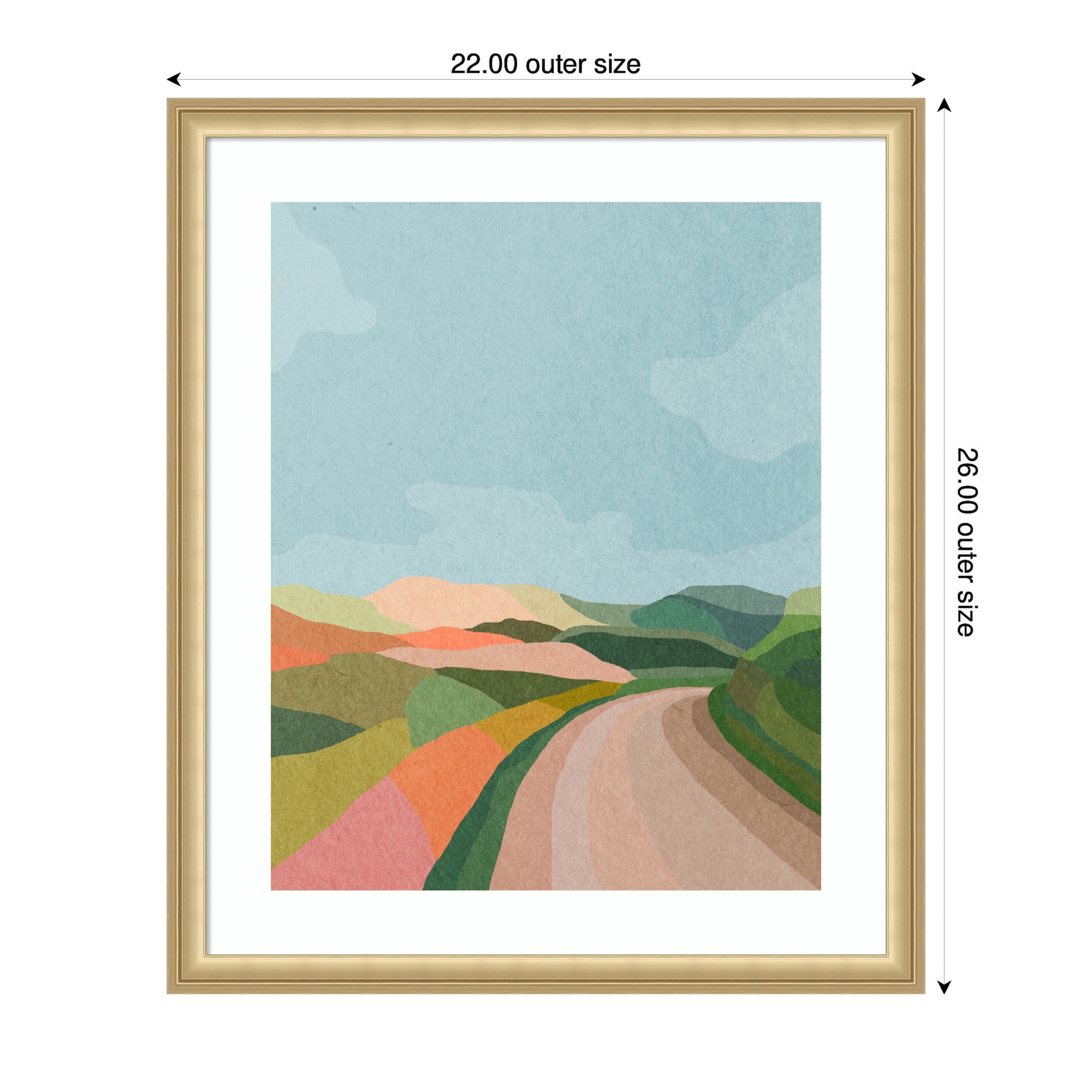 Framed Art Beautiful Landscape with Road by July Art Prints