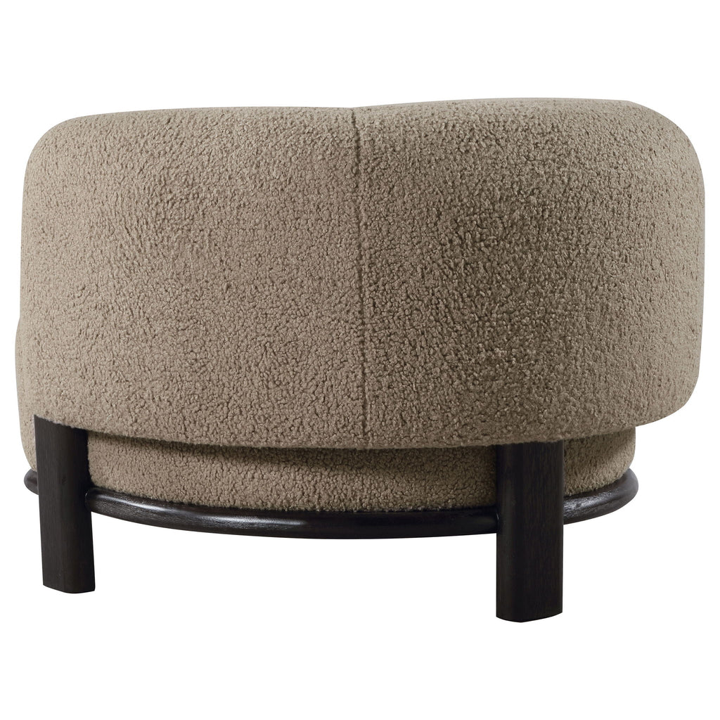 Lawler Bouclé Barrel Accent Chair — Brown & Black