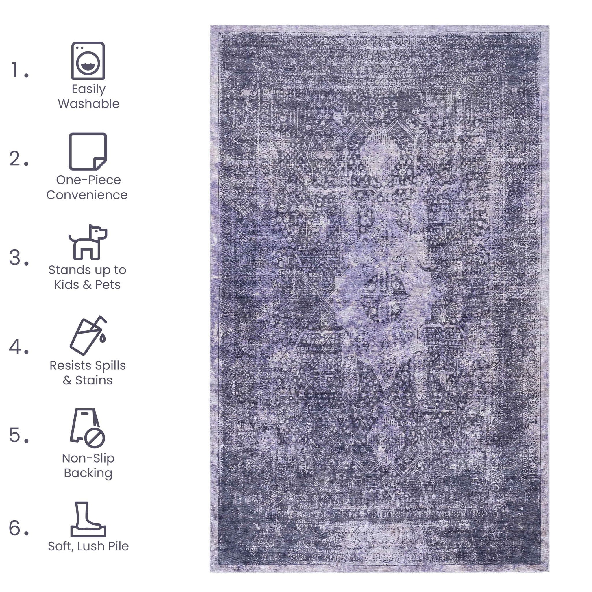 Maval Washable Area Rug
