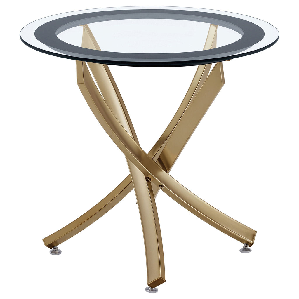Sculptural Glass Side Table — Brass