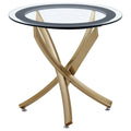 Sculptural Glass Side Table — Brass
