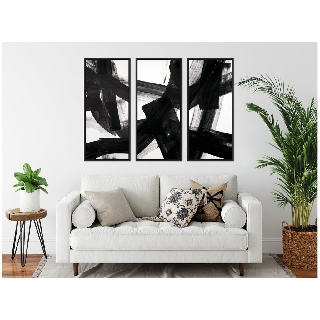 Black Mark No. 1, No. 2, & No. 3 3 Piece Framed Canvas Wall Art Set by Amy Lighthall