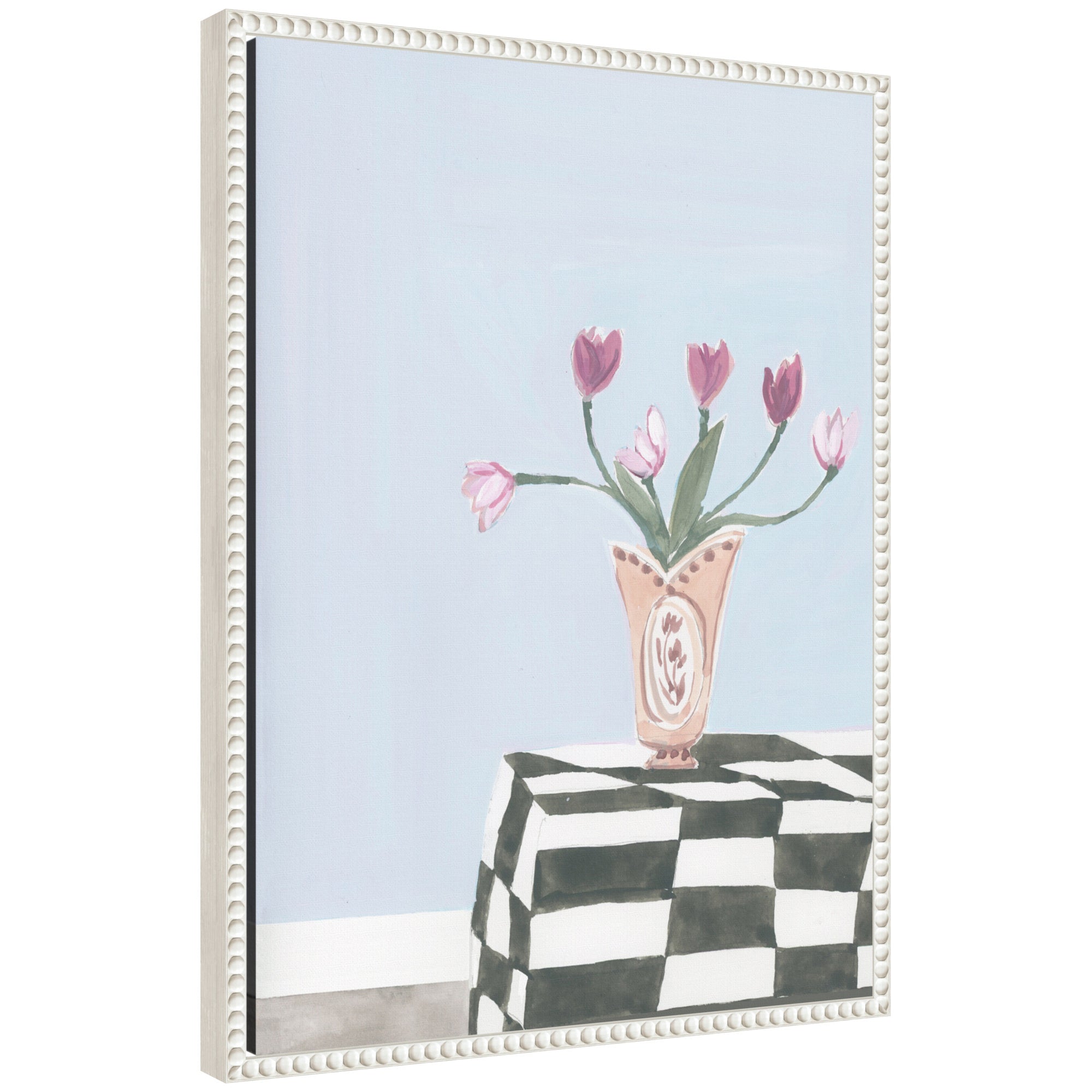 Painted Table by Teju Reval Framed Canvas Wall Art Print