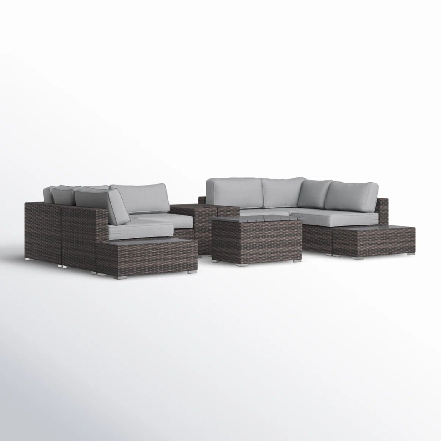 All-Weather Wicker Sectional Seating Group with Cushions