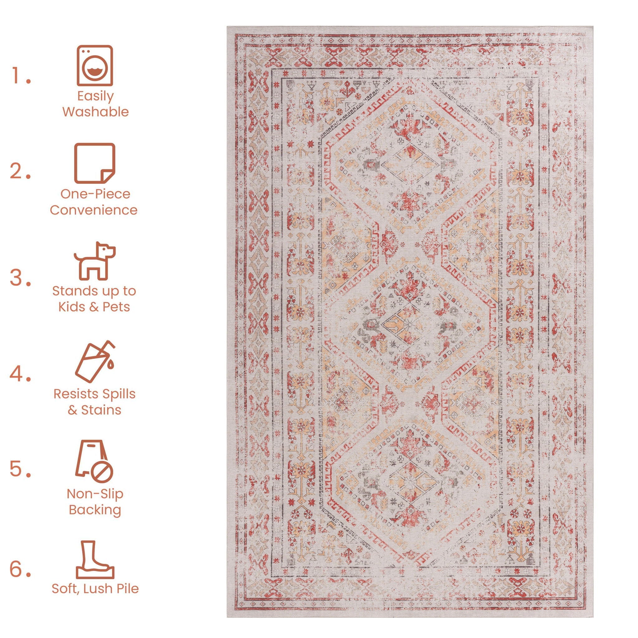 Maval Washable Runner Rug