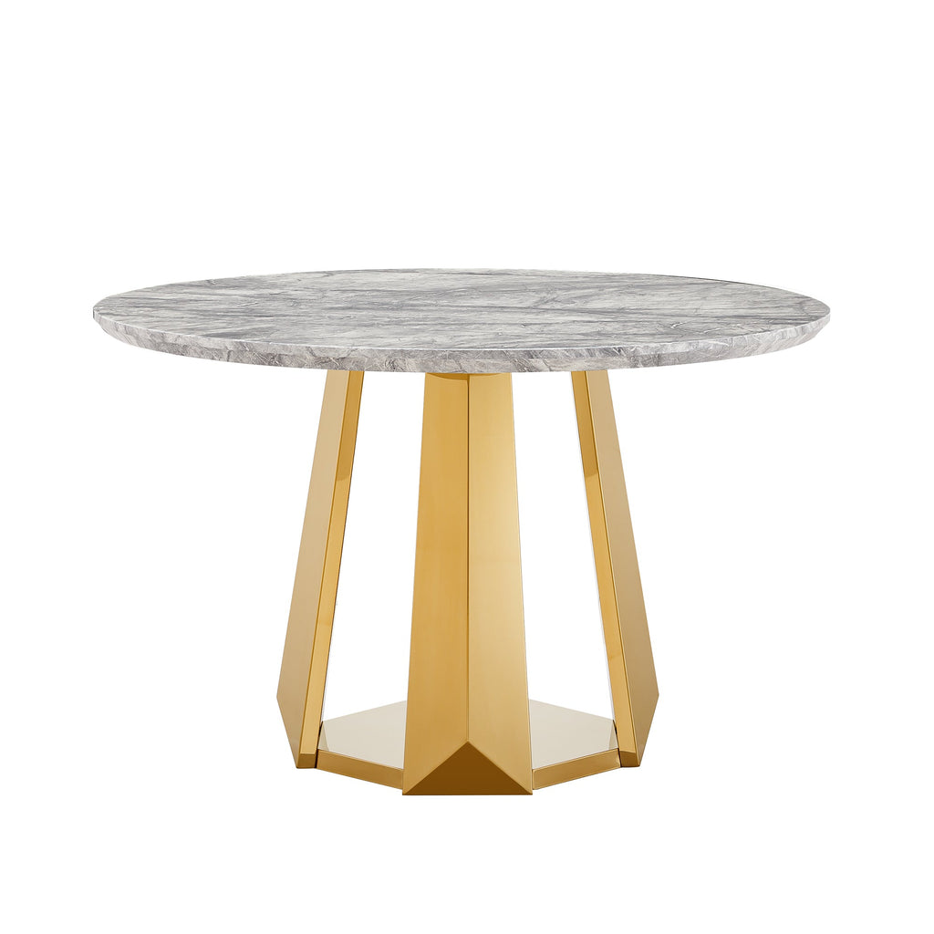 47" Round Marble Dining Table