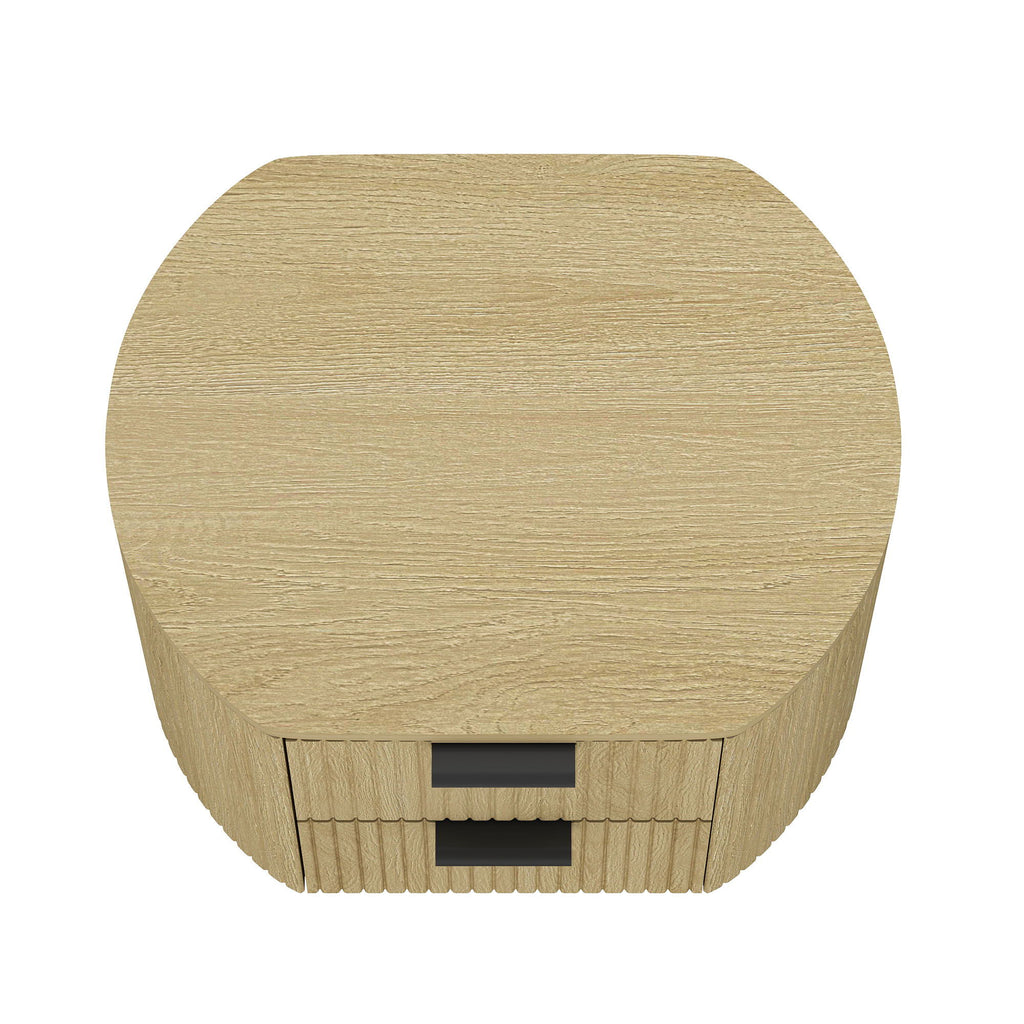 Olivia - Nightstand With 2 Drawers - Oak