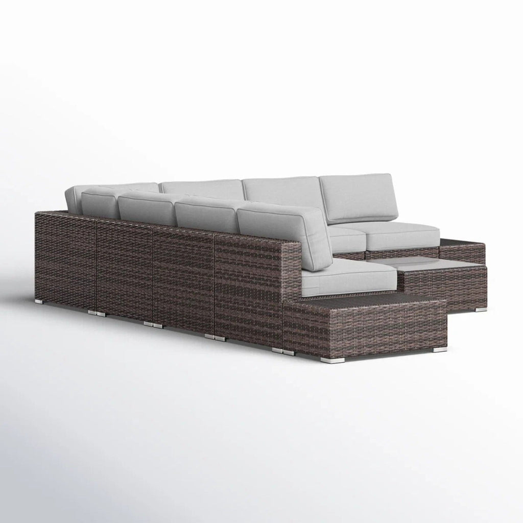 All-Weather Wicker Sectional Seating Group with Cushions