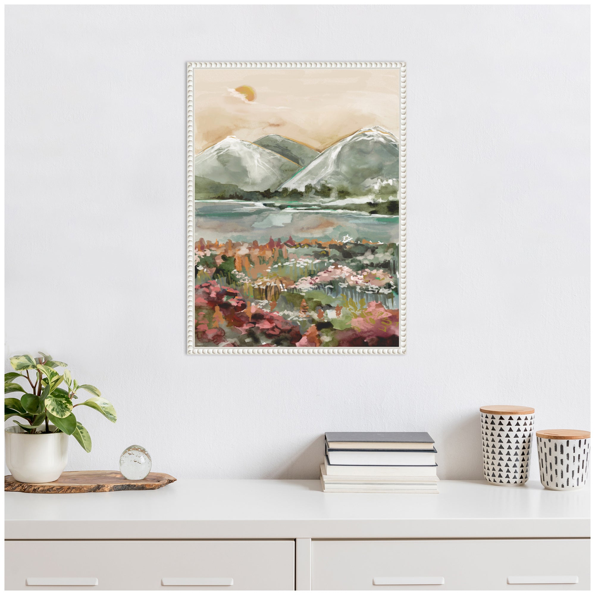 Sylvie Neutral Landscape 03 Framed Canvas by Annie Quigley