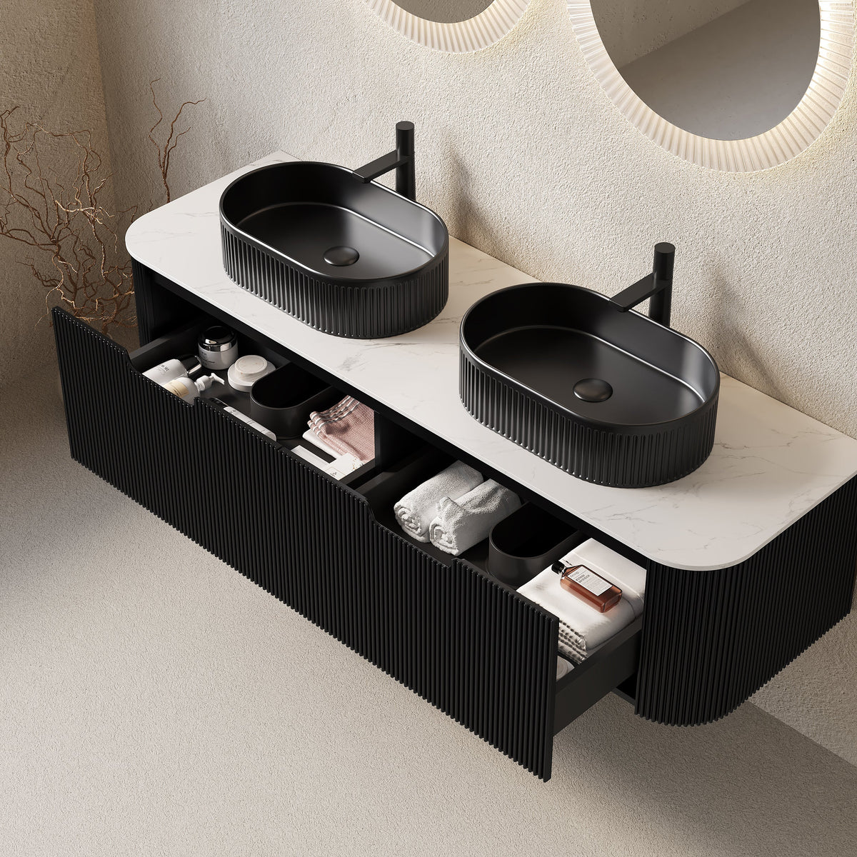 Dina 60-Inch Bathroom Vanity with Ceramic Basin