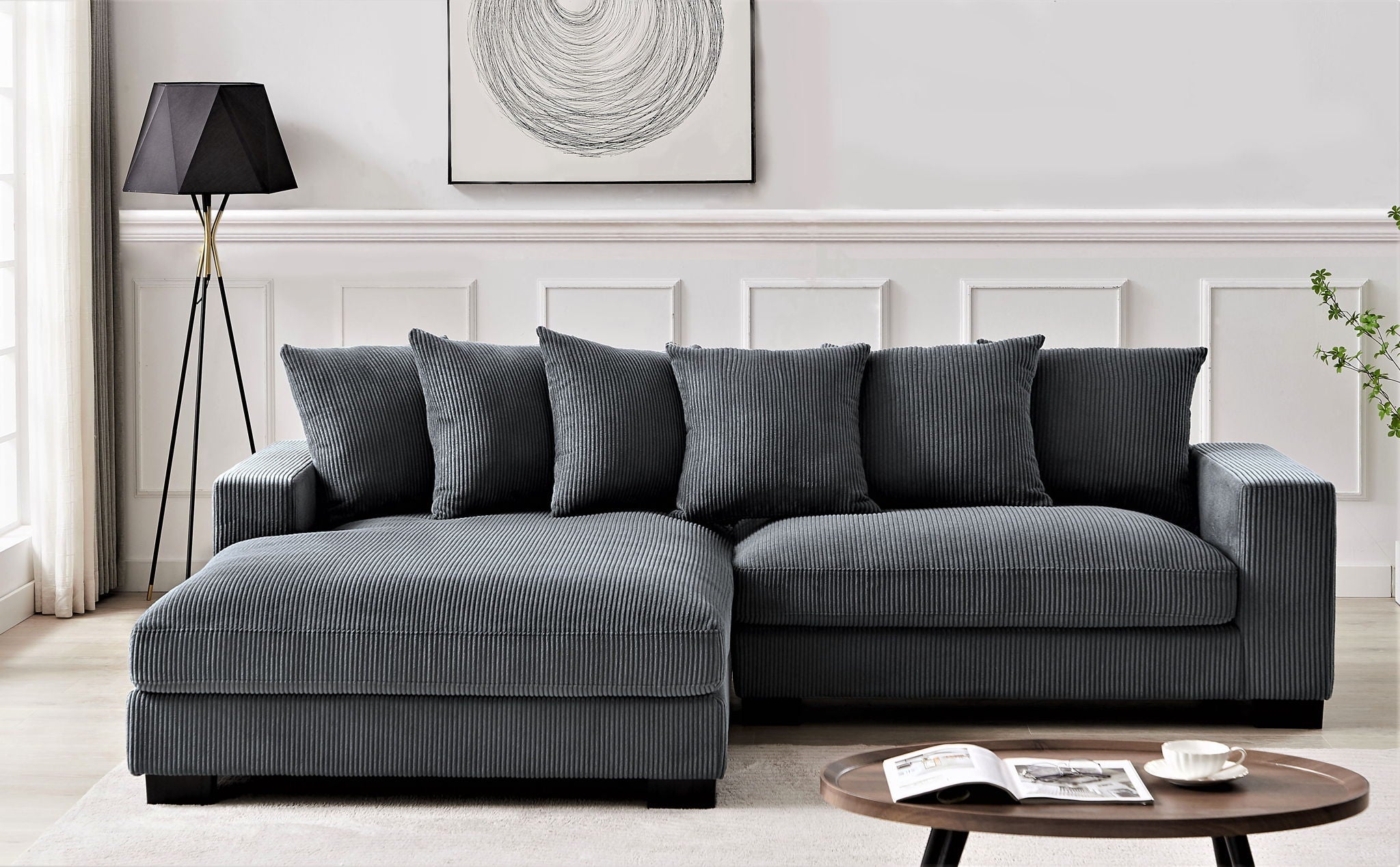 Oversized L-Shaped Sectional Sofa with Chaise