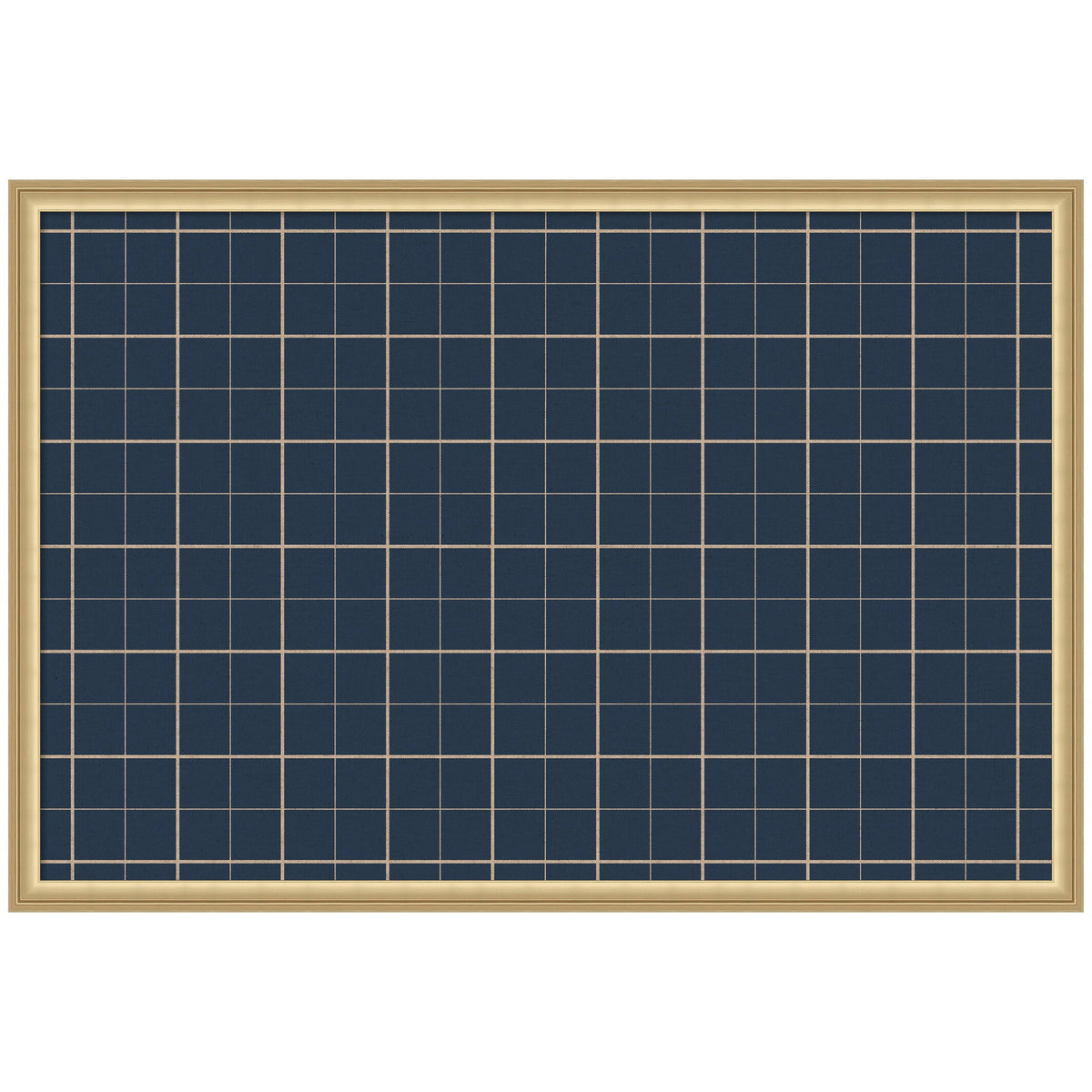 Framed Fabric Pinboard Navy Blue Plaid Wall Organization