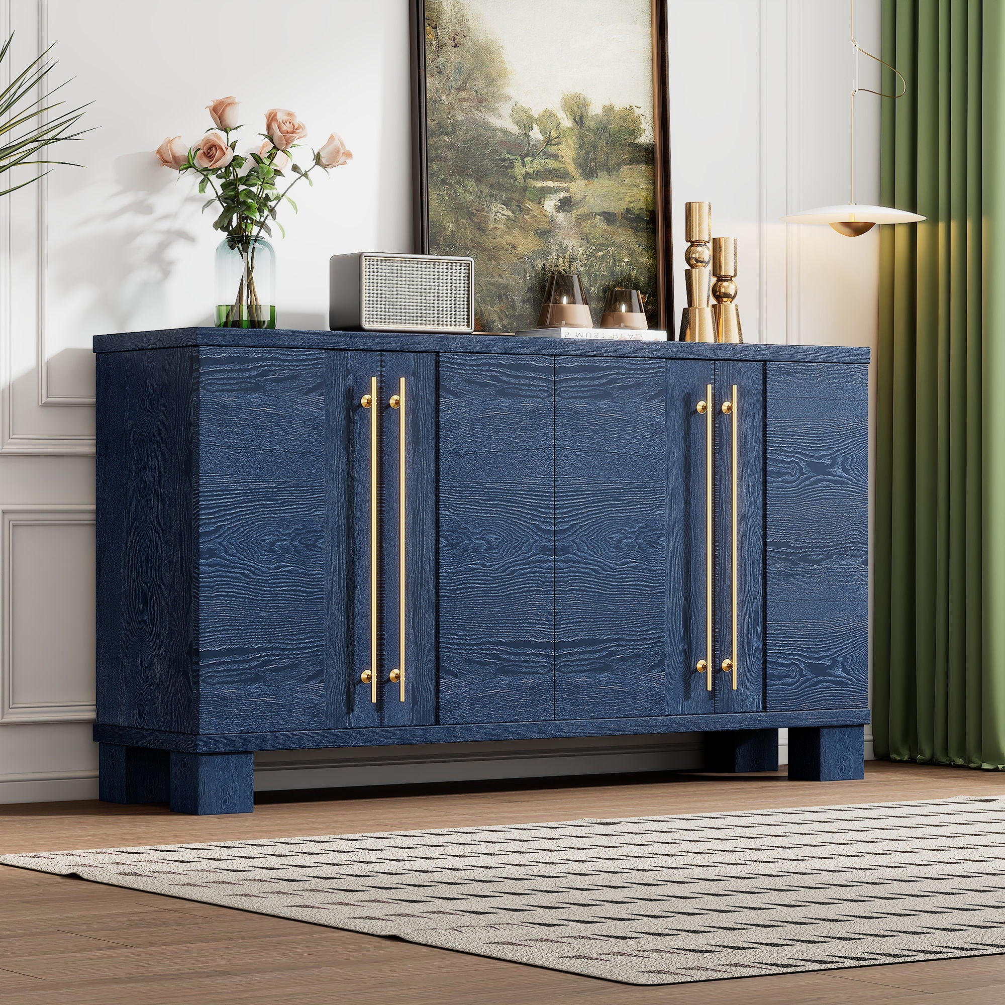 Modern Wood Sideboard with Adjustable Shelves