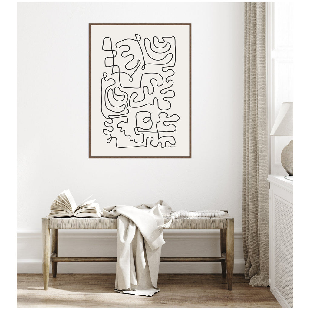Connected Lines by Gabrielly Guedes Framed Canvas Wall Art Print