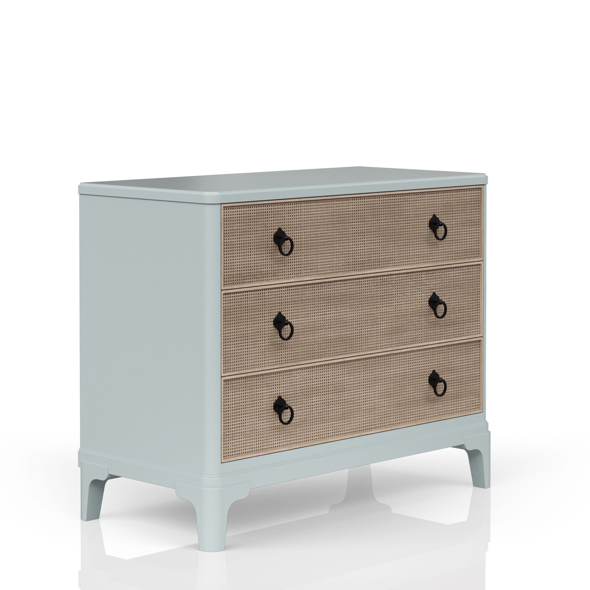 3 Drawers Hall Chest With Cane Fronts