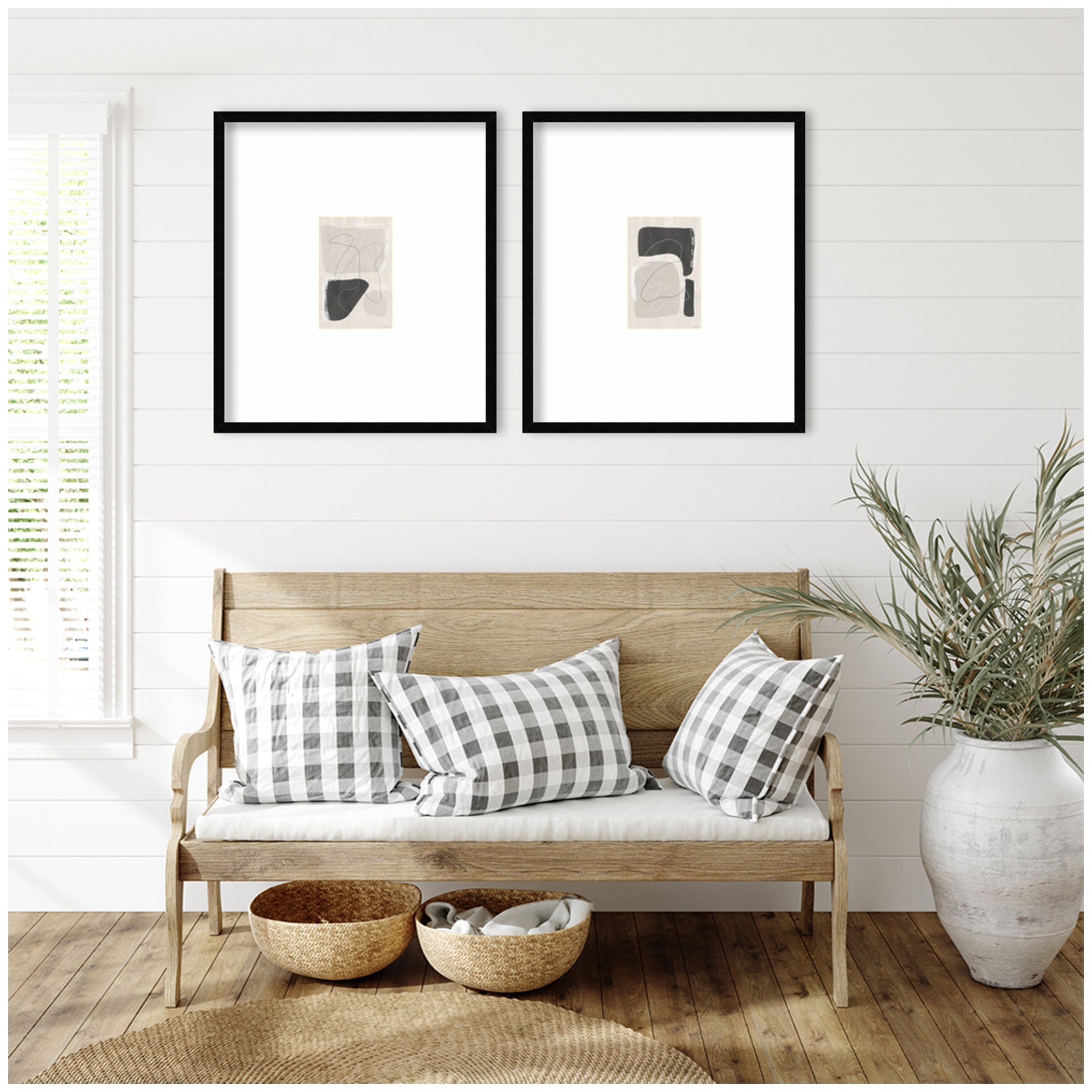 Abstract Shapes 01 & 02 2 Piece Framed Wall Art Print Set by Gabrielly Guedes