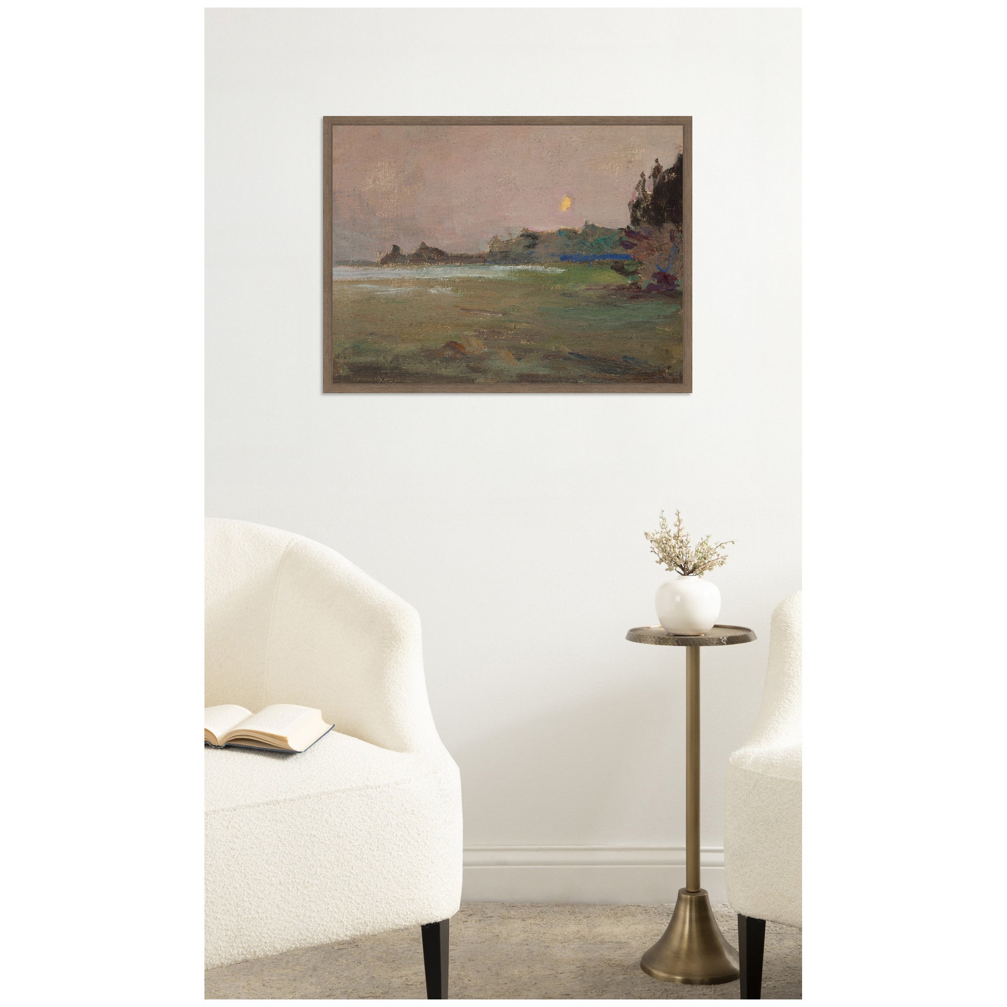 Moonlite Evening Mist 1910 Jan Ciaglinski by Nostalgia Prints Framed Canvas Wall Art Print