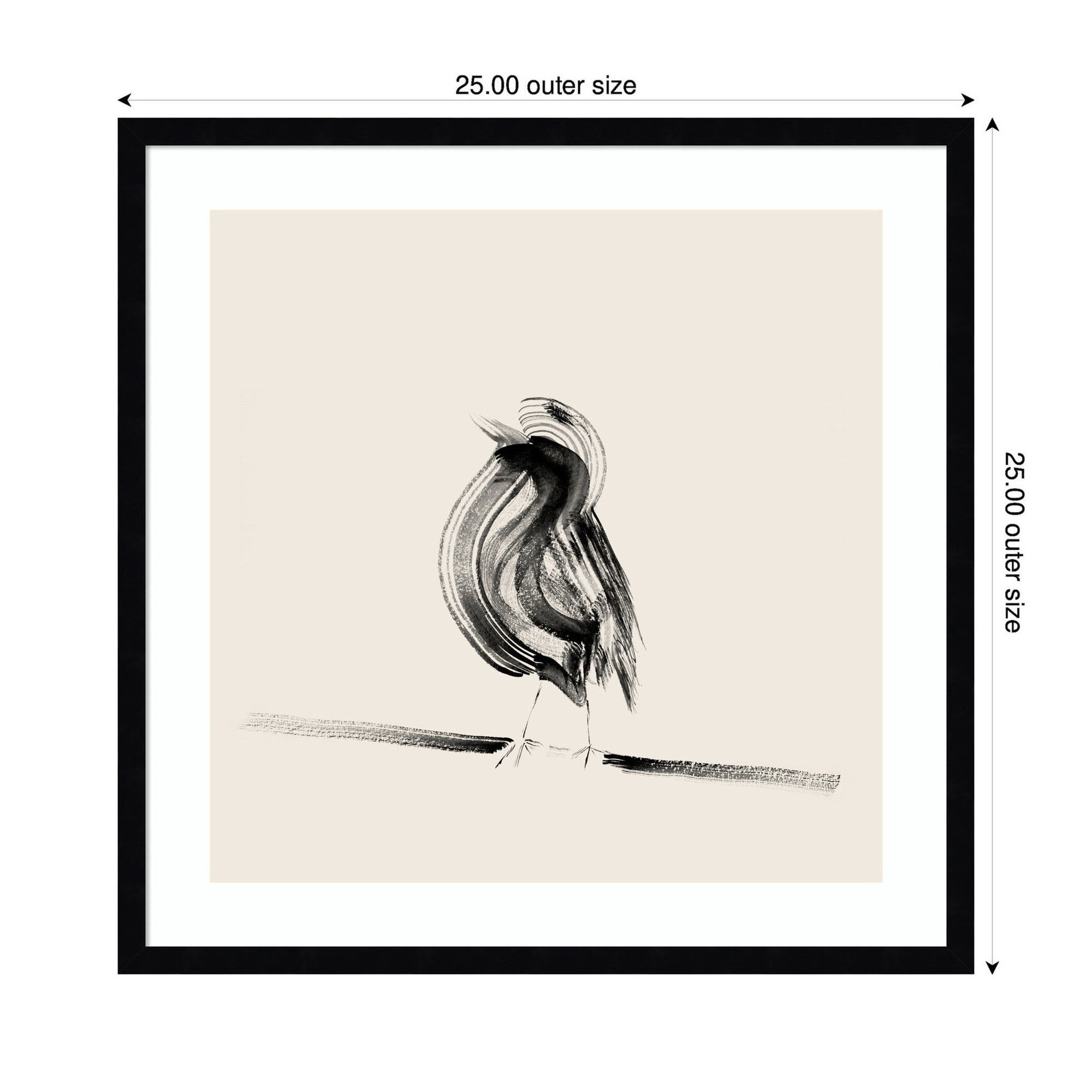 Bird on a Branch by Danushka Abeygoda Framed Wall Art Print